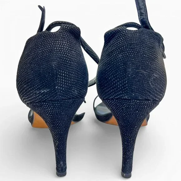 STUART WEITZMAN Goosebump Ankle Black 75 Nudist Dress Sandals Heels | Sz 8 - Picture 6 of 14